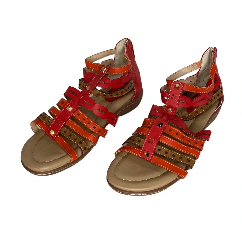 Lostisy Strappy Red Sandals NWOT